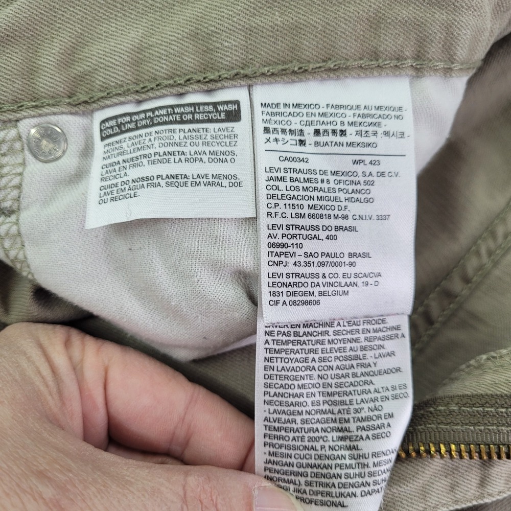 Levi's 505 Regular Fit Pants Mens 38x32 Khaki Tan Straight Leg Twill Flaw READ - Picture 8 of 13